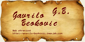 Gavrilo Beoković vizit kartica